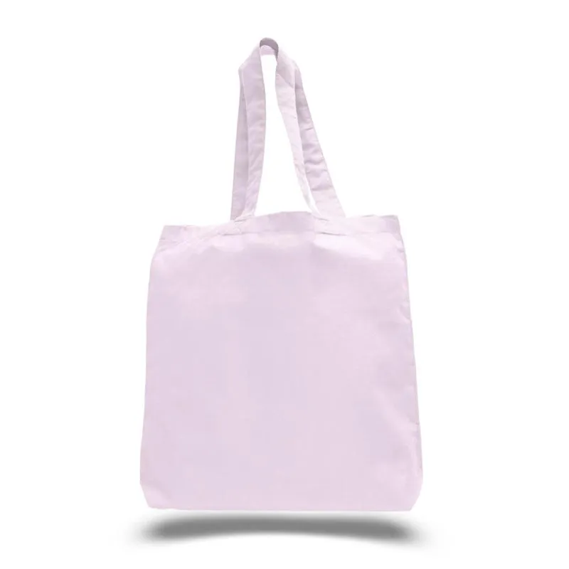 12 ct Economical 100% Cotton Tote Bags with Bottom Gusset - By Dozen