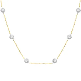 14K GOLD 32" LARGE DIAMONDS BY THE YARD NECKLACE