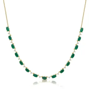 14K GOLD DIAMOND EMERALD LOLA NECKLACE