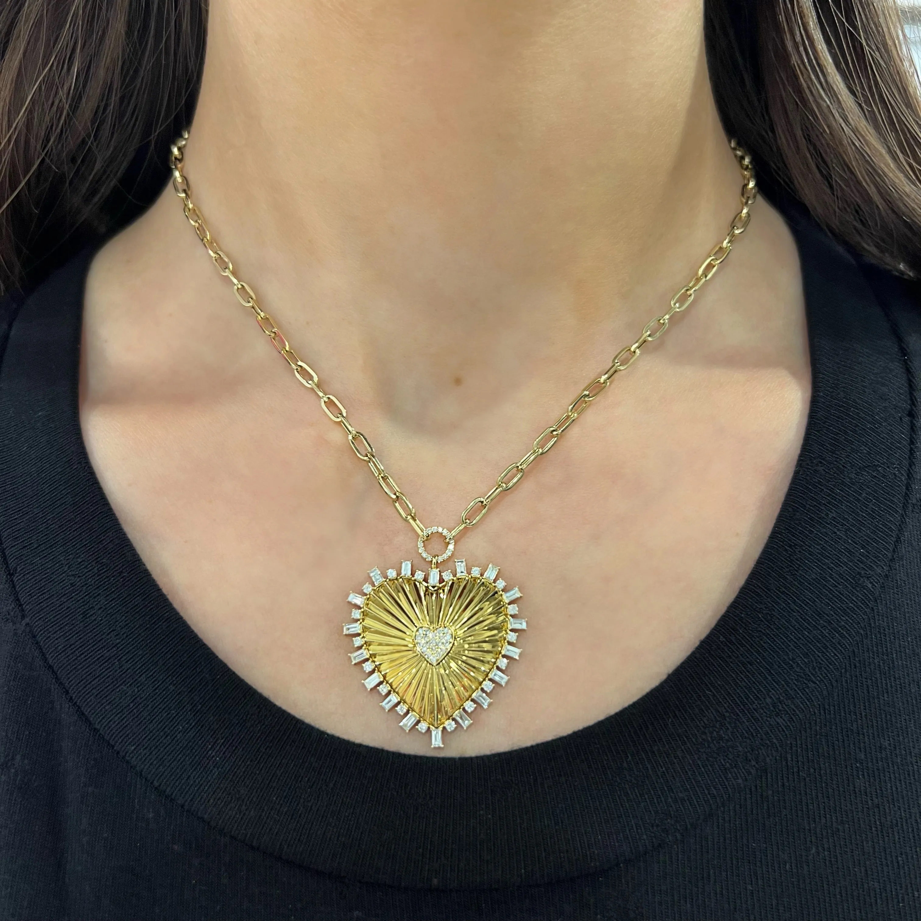 14K GOLD DIAMOND HALSEY HEART NECKLACE