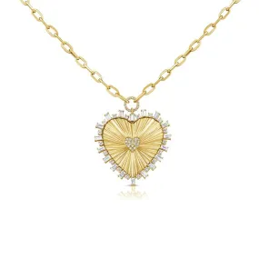 14K GOLD DIAMOND HALSEY HEART NECKLACE