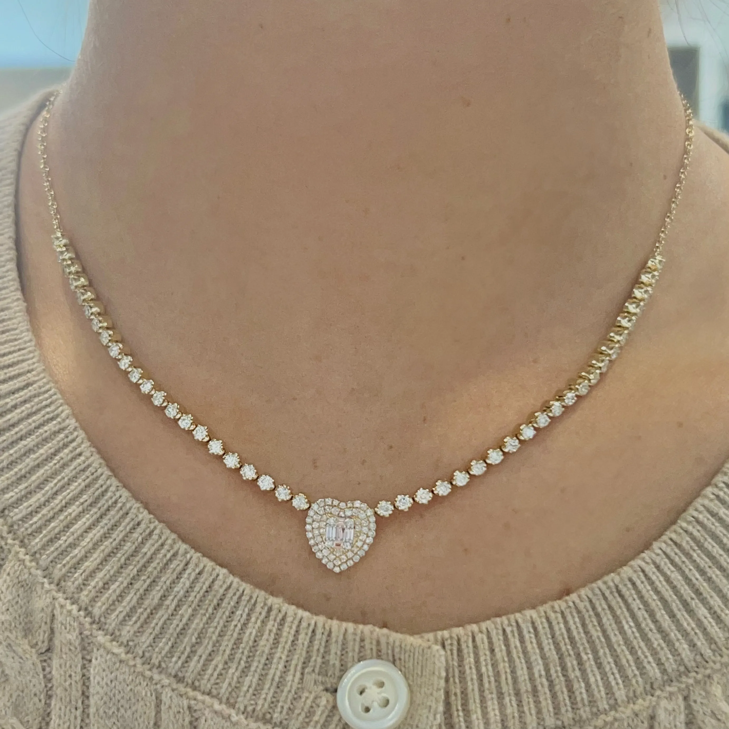 14K GOLD DIAMOND SIERRA HEART NECKLACE