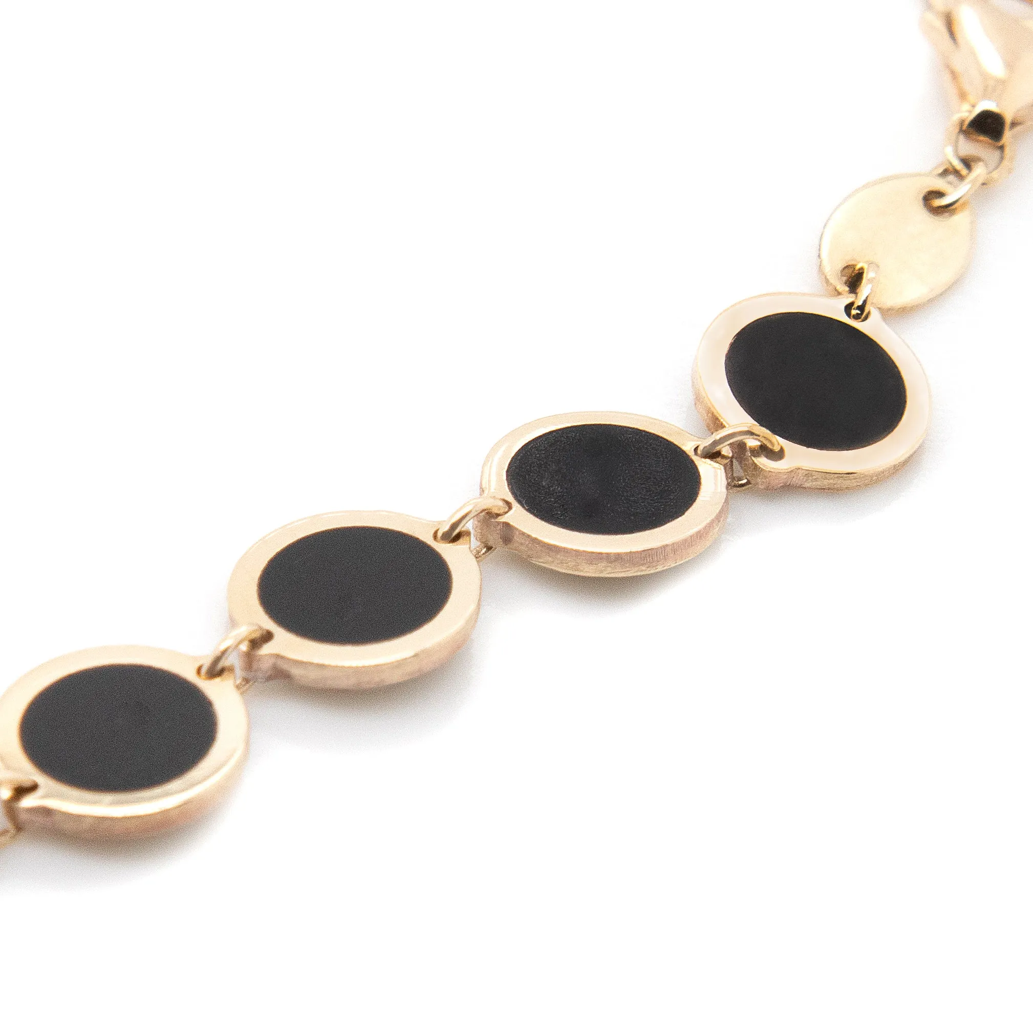 14k Yellow Gold & Black Onyx Bracelet