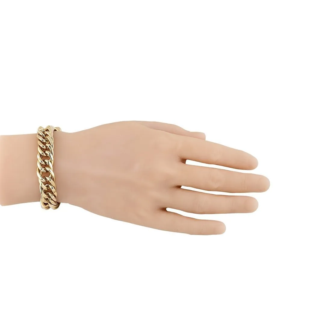 14k Yellow Gold Fancy Link Bracelet 14.5 mm