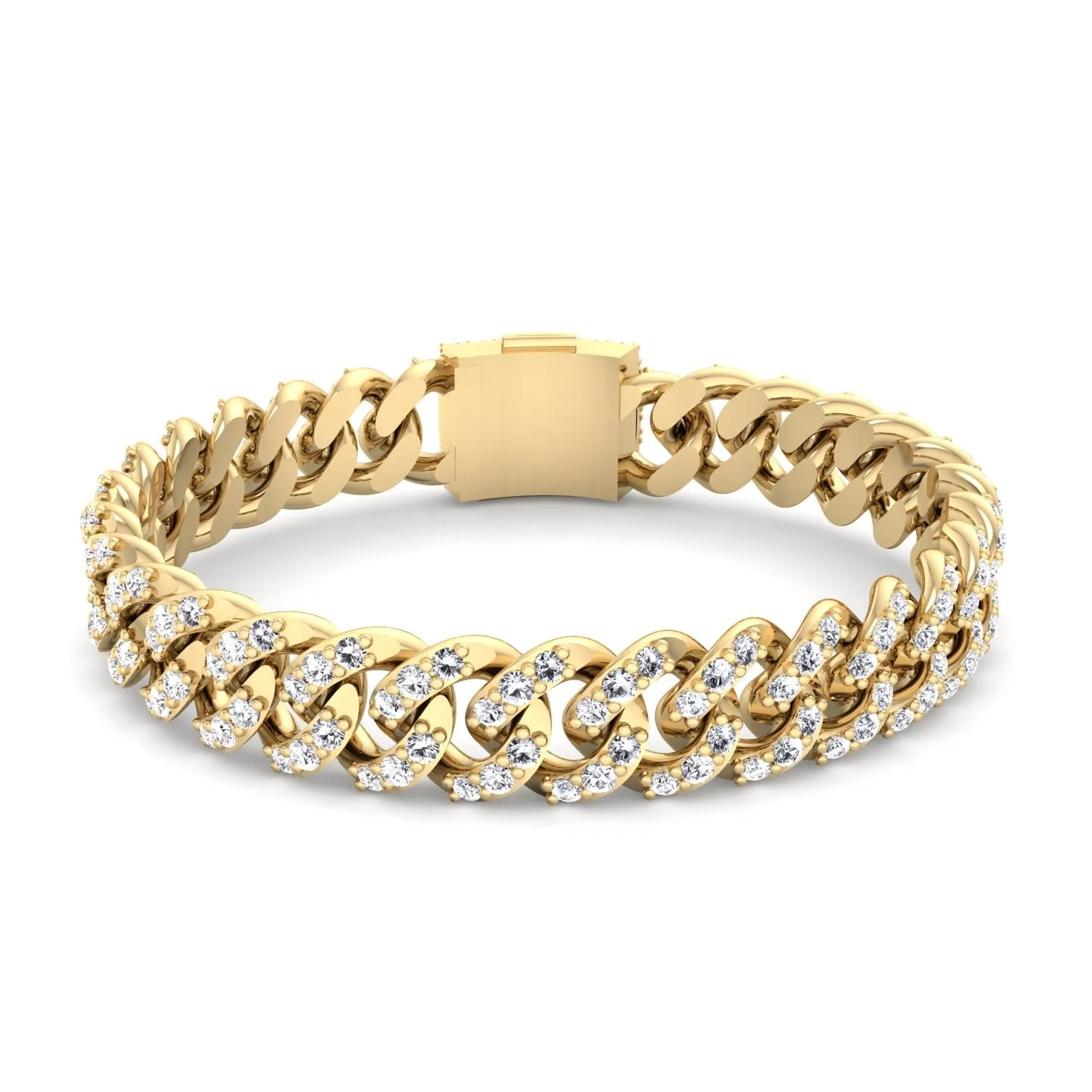 3CT Natural Diamond Cuban Link Bracelet ( 5.5mm )