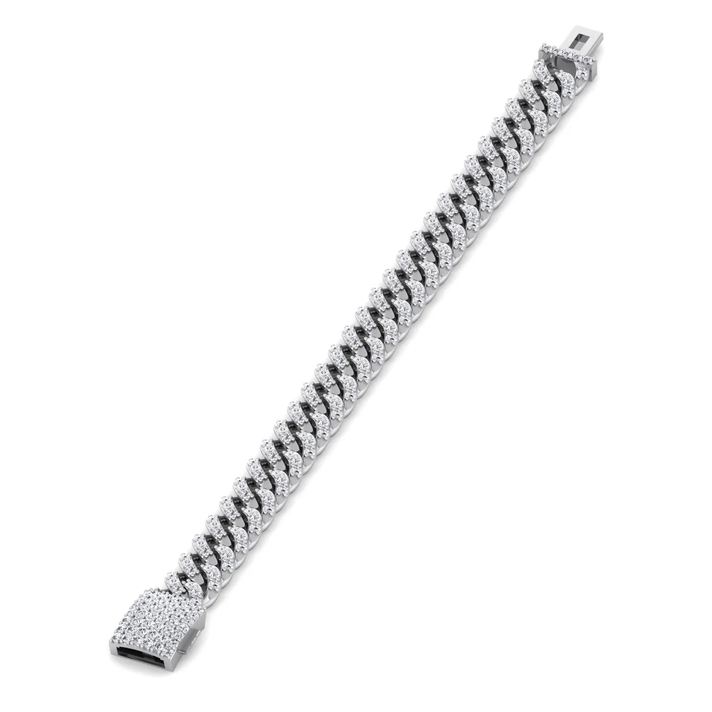 3CT Natural Diamond Cuban Link Bracelet ( 5.5mm )