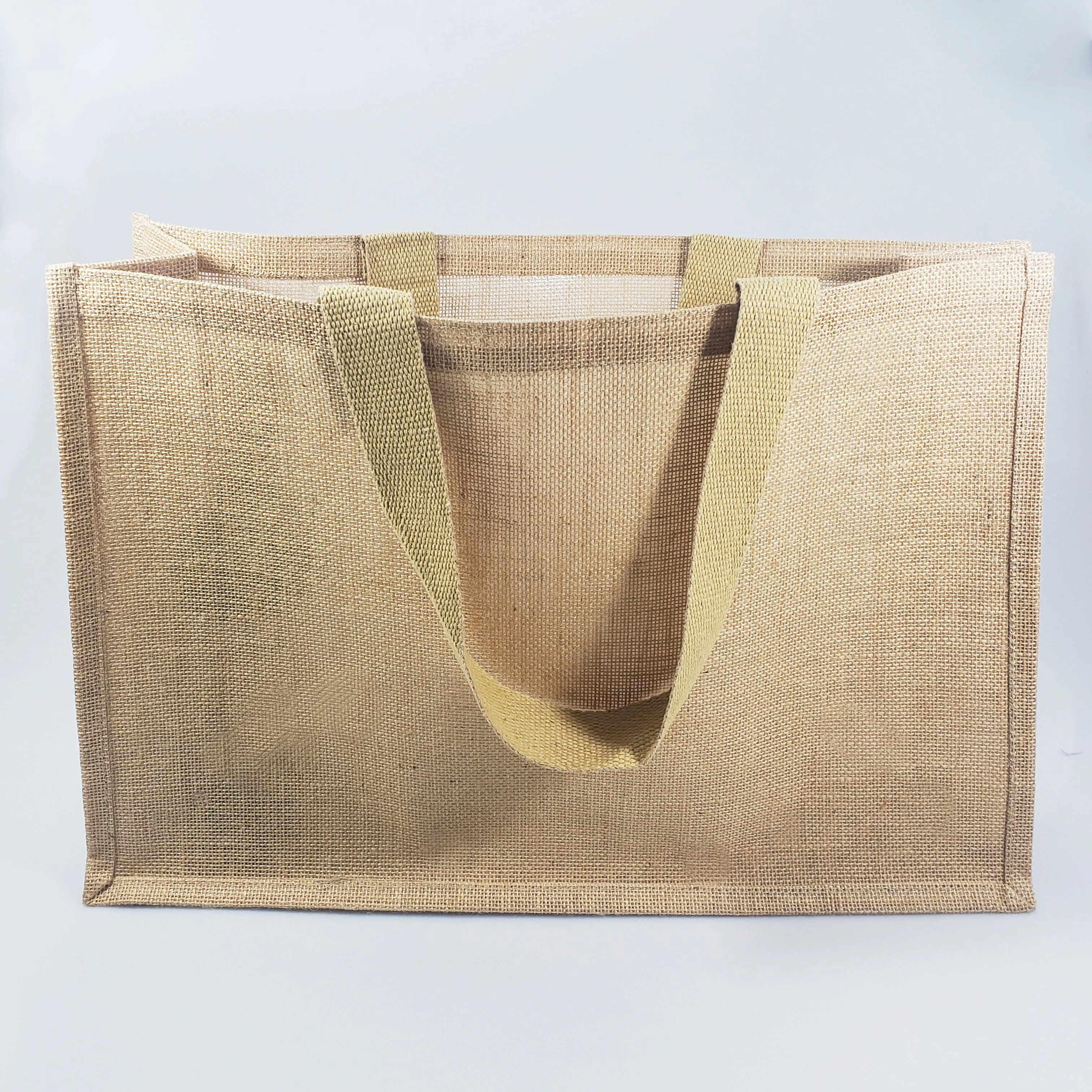 6 ct Extra Large Jute - Burlap Shopping Tote Bags - TJ879 - By Bundle