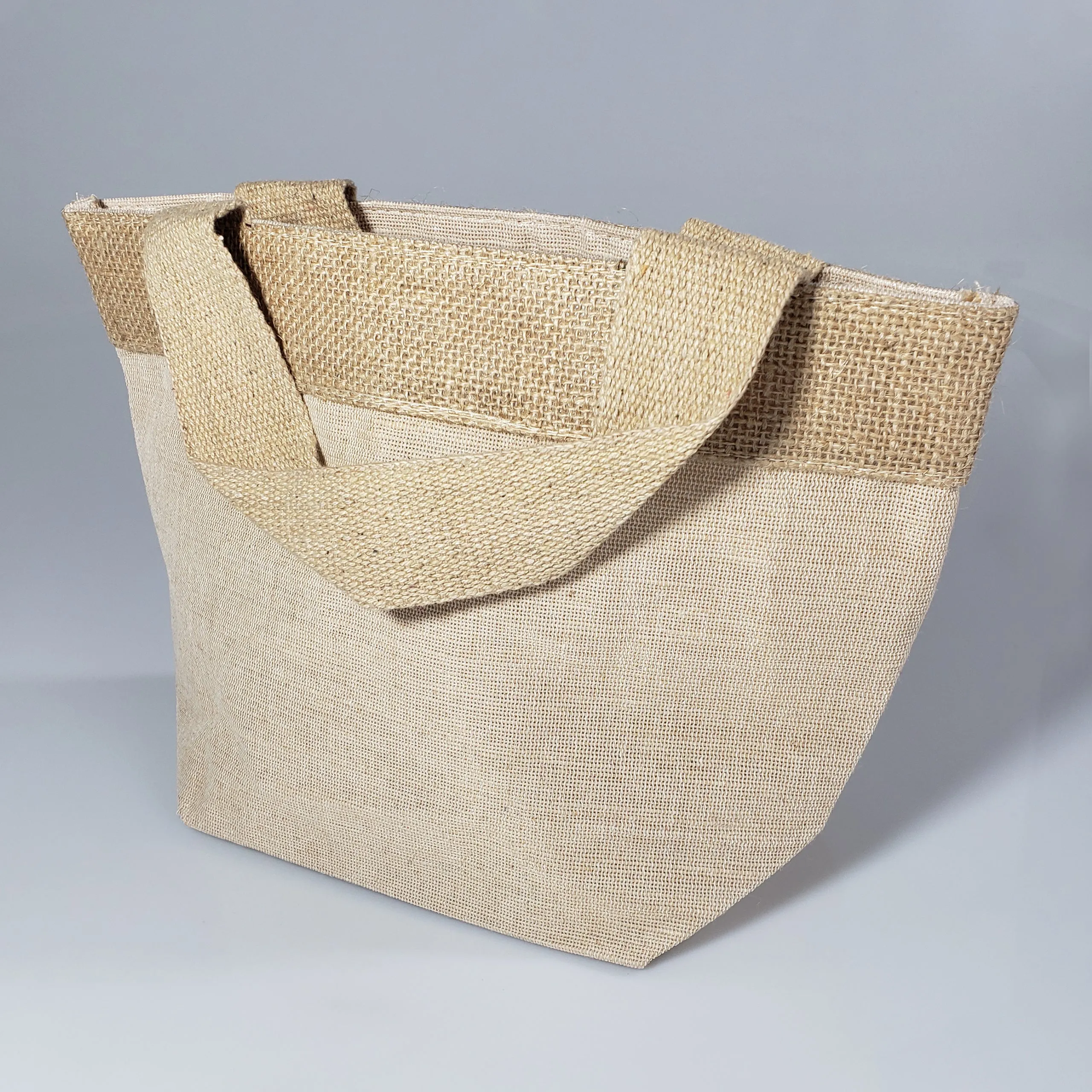 6 ct Small Fancy Burlap Bags - JuCo Tote Bags  (Jute & Cotton Blend) - TJ893 - By Bundle