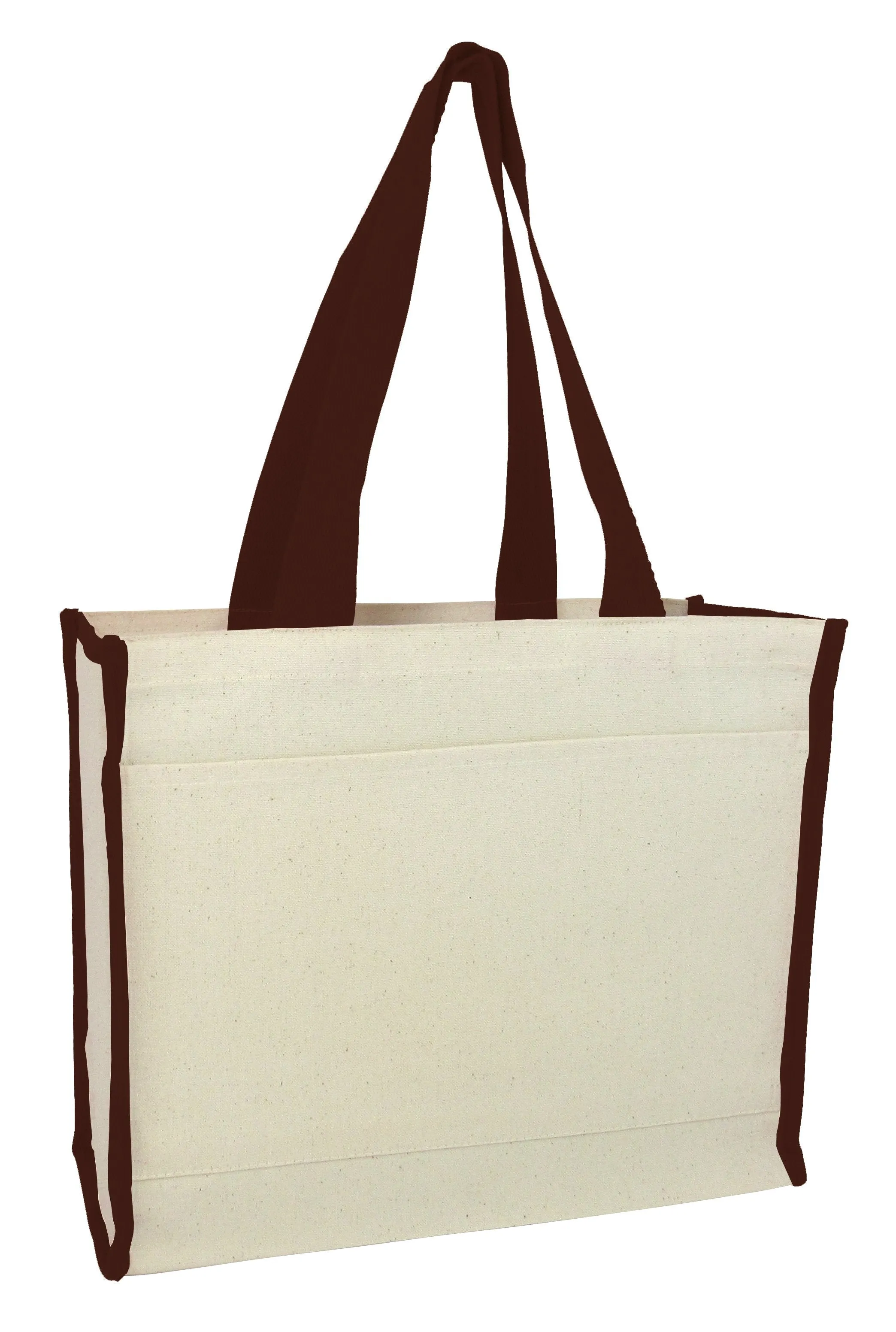 72 ct Heavy Canvas Tote Bag with Colored Trim - By Case - Alternative Colors