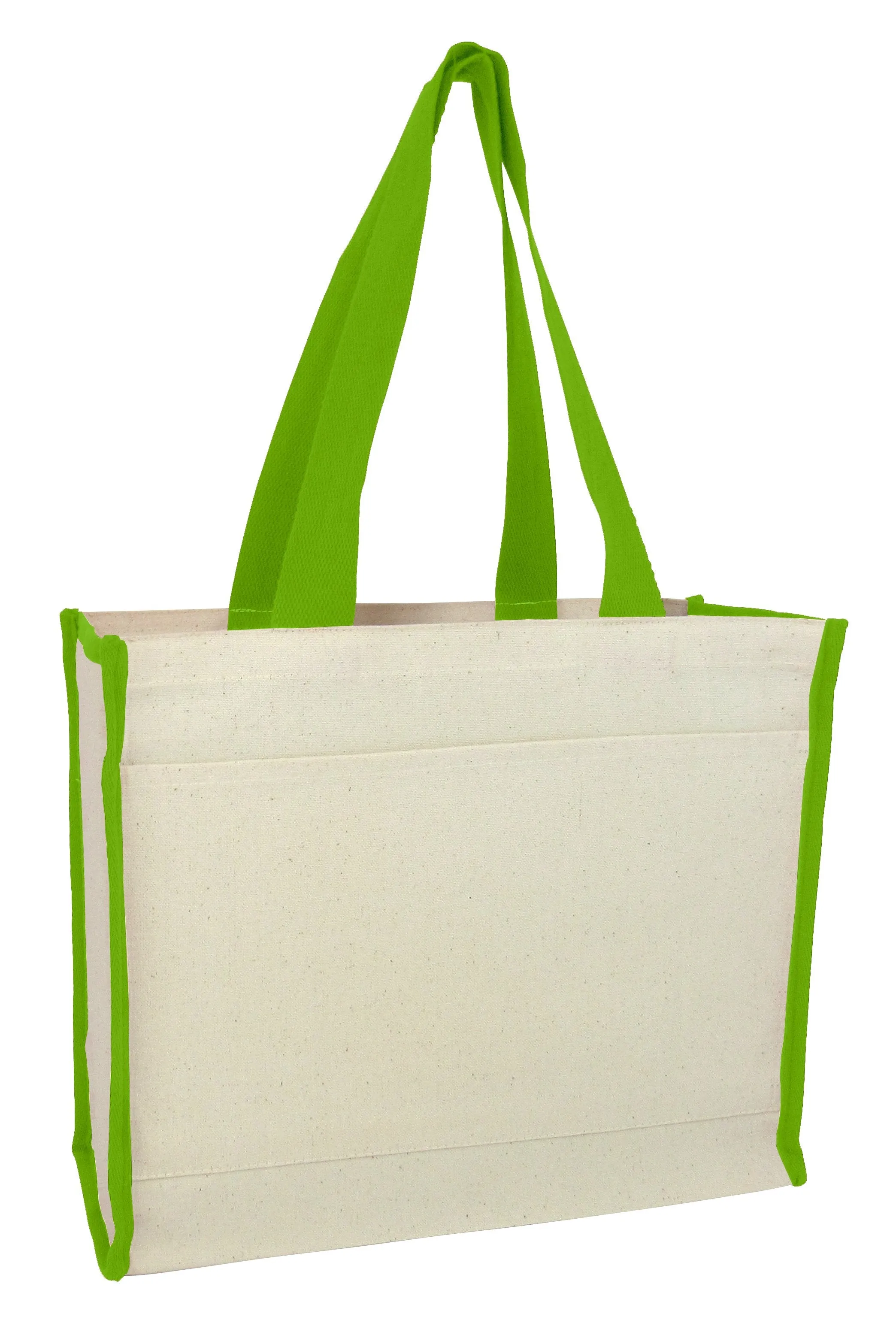 72 ct Heavy Canvas Tote Bag with Colored Trim - By Case - Alternative Colors