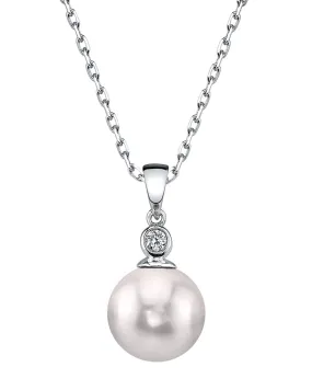 Akoya Pearl & Diamond Dew Drop Pendant