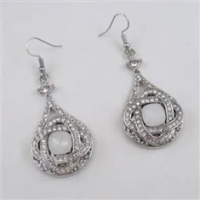 Alabaster Crystal &  Rhinestone Drop Earrings