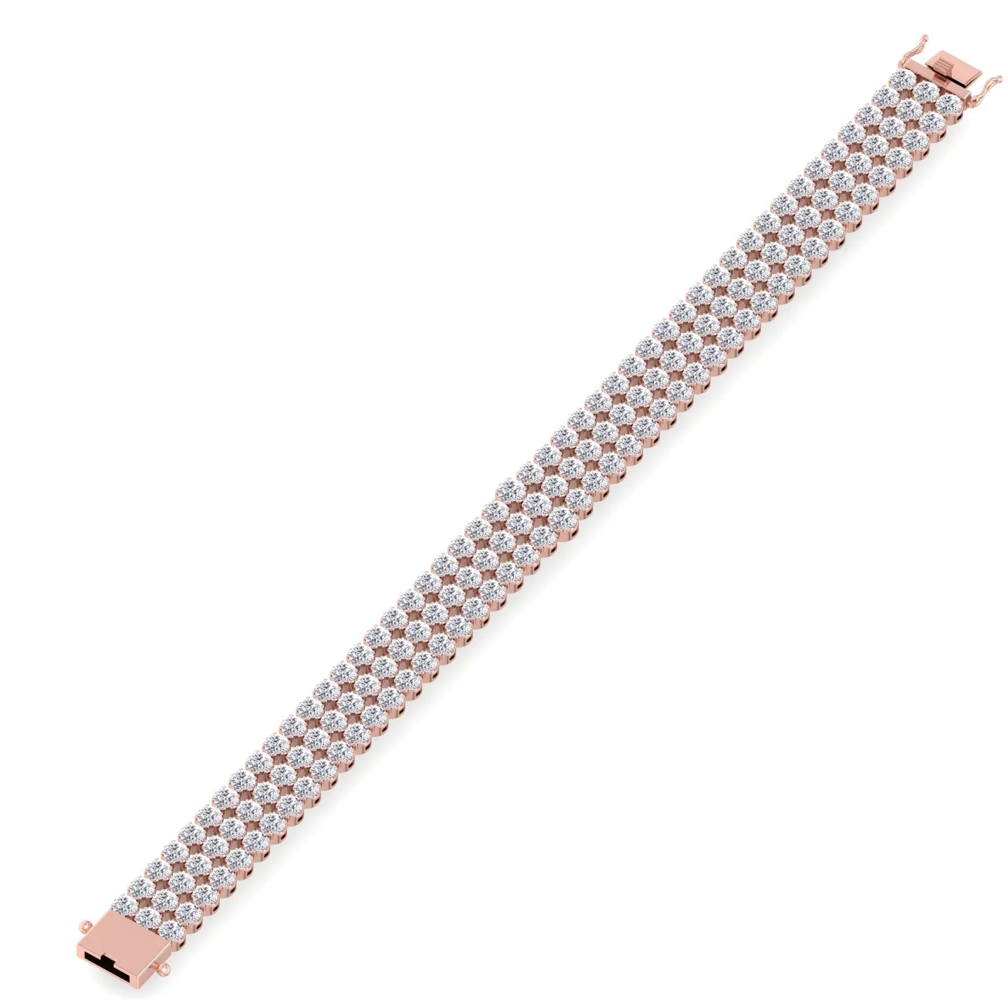 Alegra - Triple Row Graduated Natural Diamond Tennis Bracelet