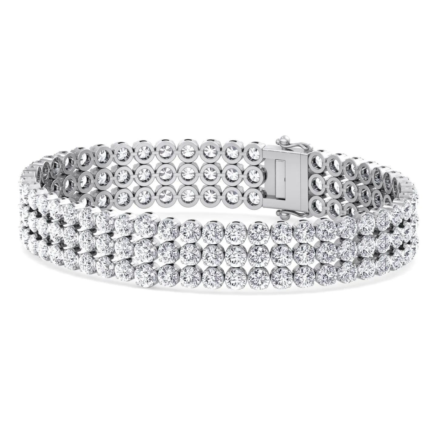 Alegra - Triple Row Graduated Natural Diamond Tennis Bracelet