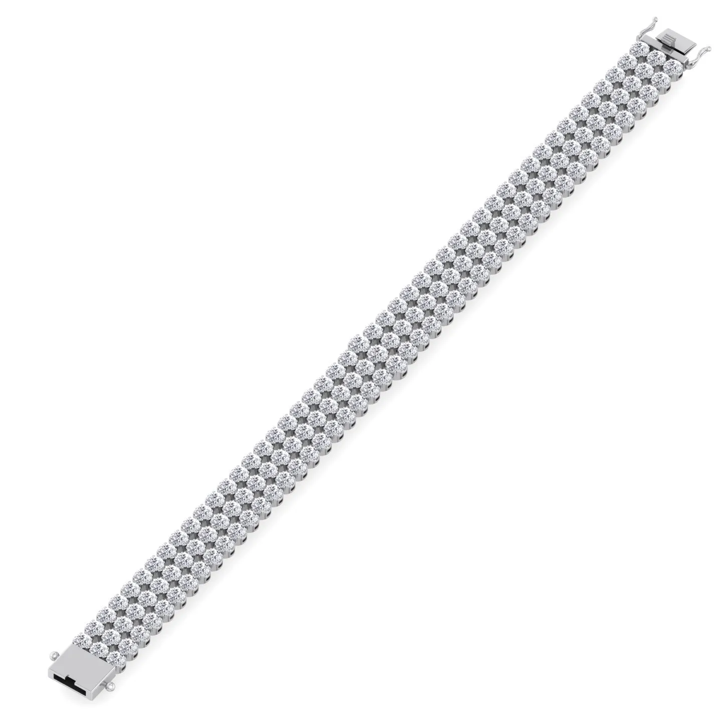 Alegra - Triple Row Graduated Natural Diamond Tennis Bracelet