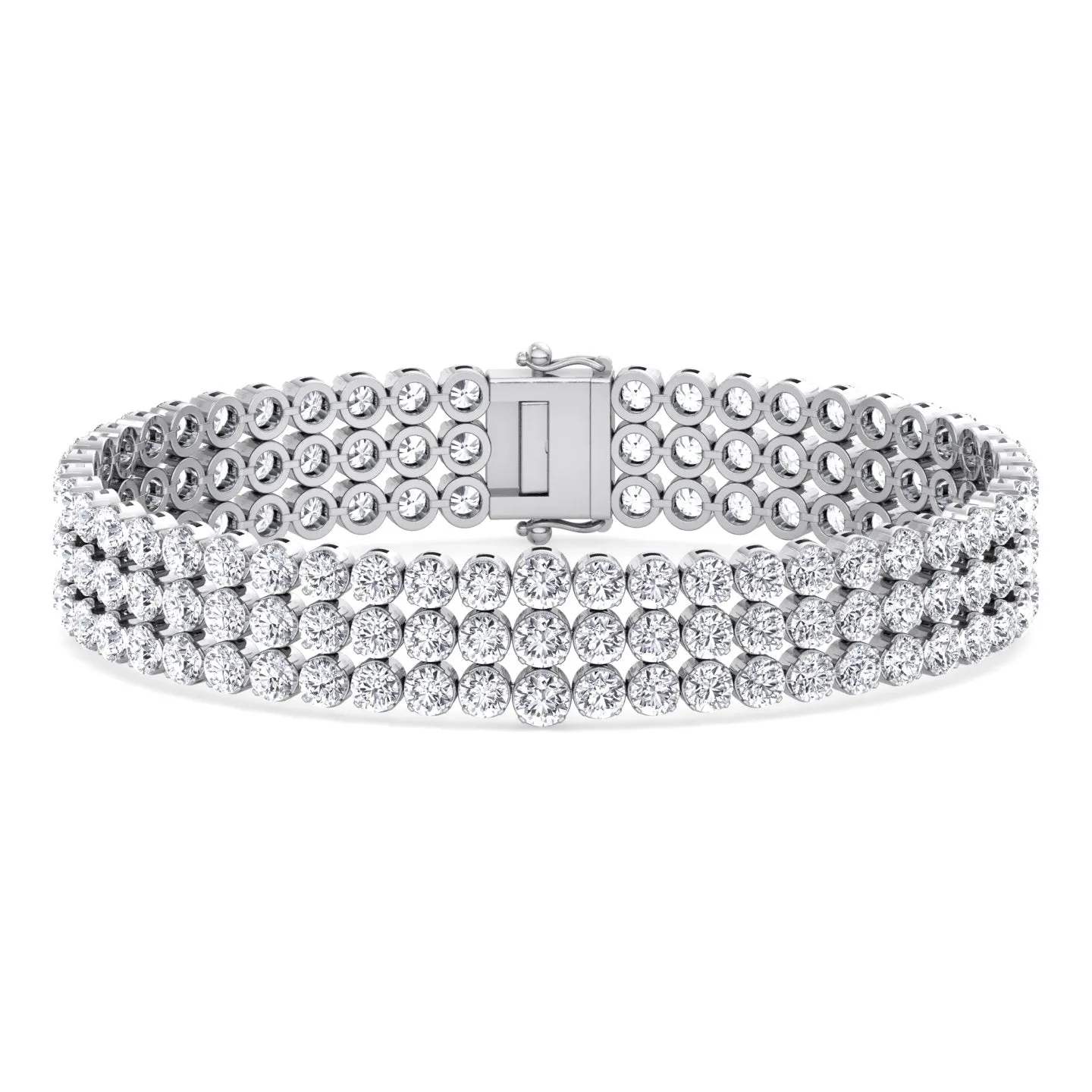 Alegra - Triple Row Graduated Natural Diamond Tennis Bracelet