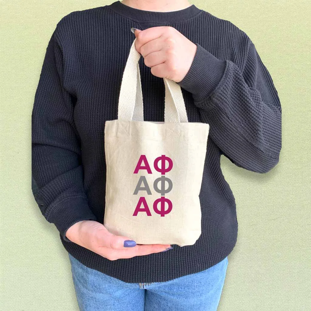 Alpha Phi Sorority Greek Letters Mini Tote Gift Bag