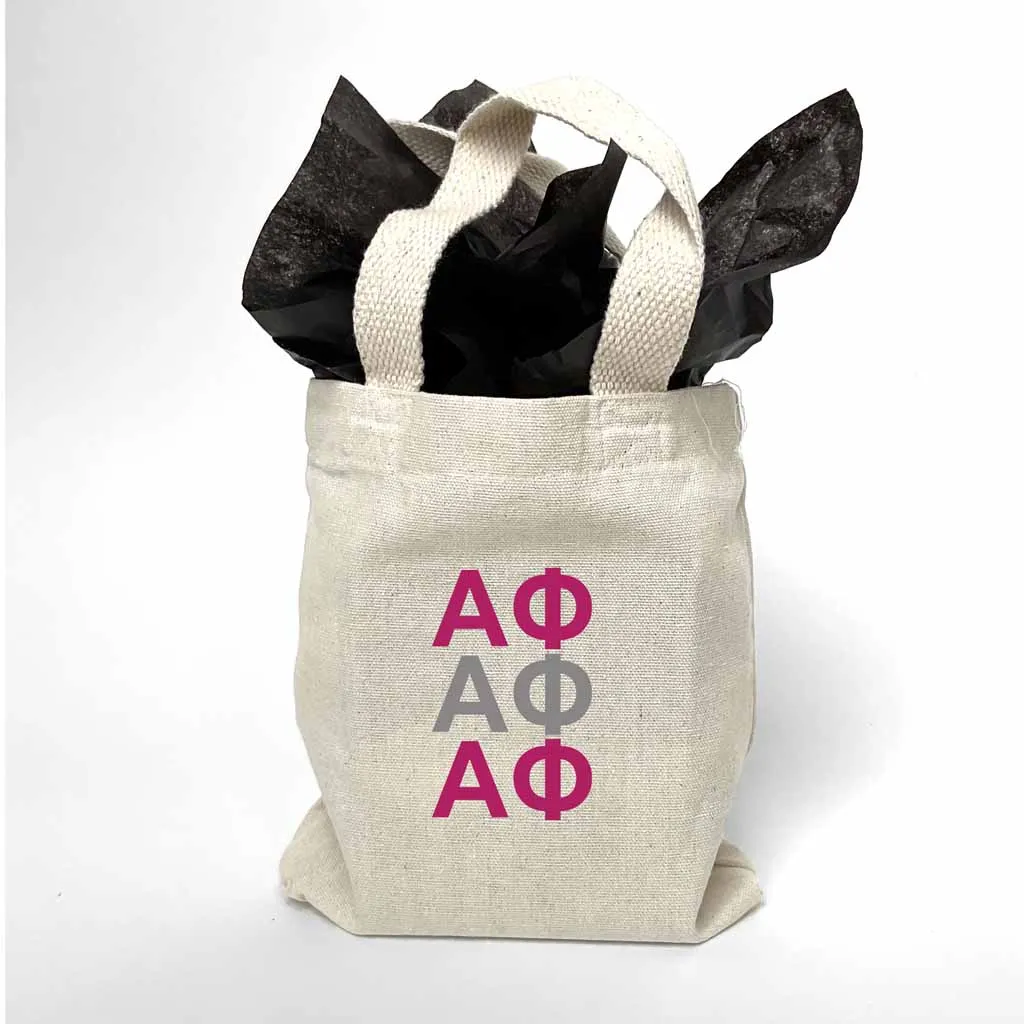 Alpha Phi Sorority Greek Letters Mini Tote Gift Bag