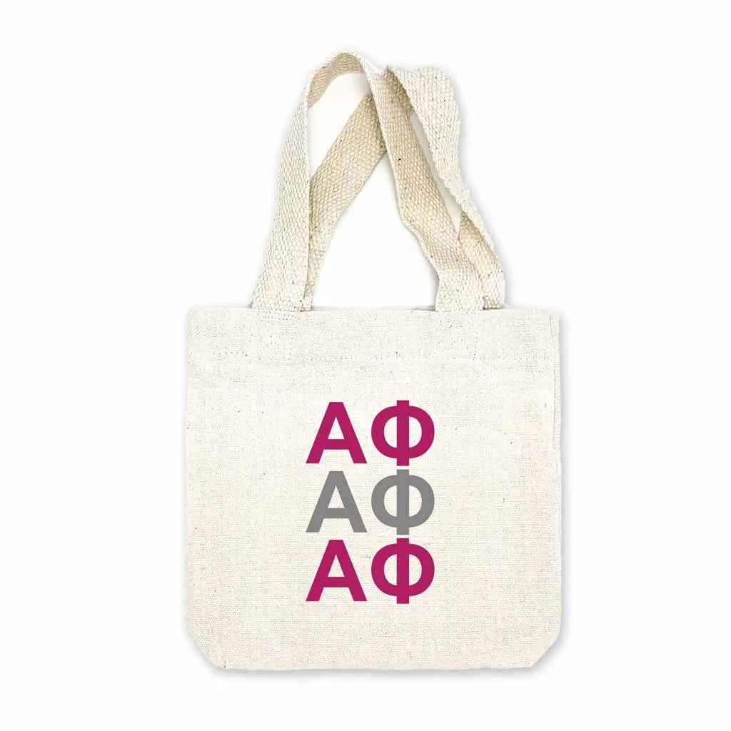 Alpha Phi Sorority Greek Letters Mini Tote Gift Bag