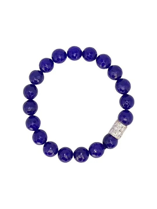 Ava Beaded Stretch Bracelet - Blue