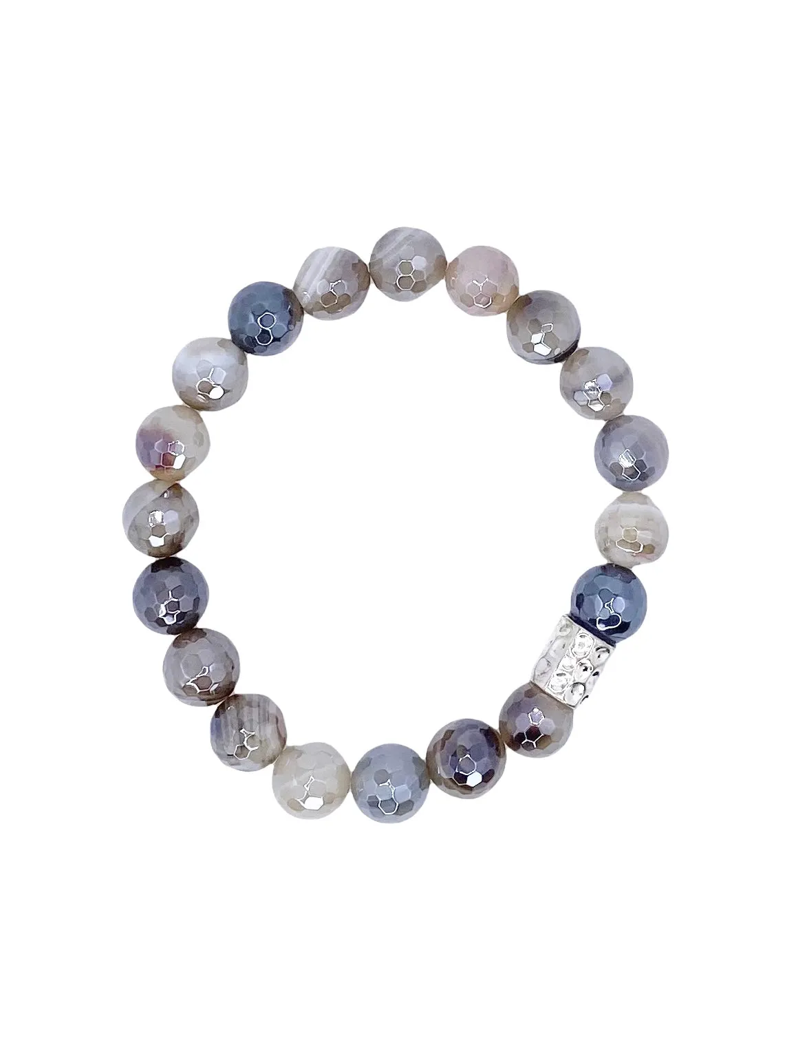 Ava Beaded Stretch Bracelet - Neutral