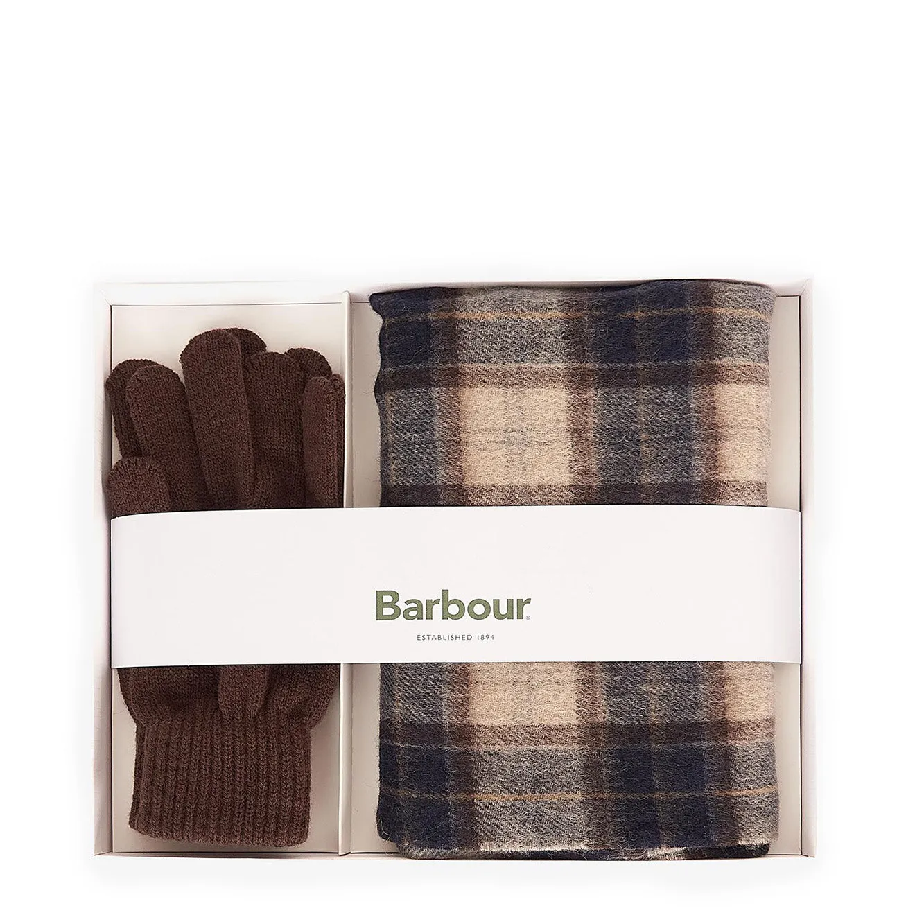 Barbour Tartan Scarf / Gloves Gift Set Autumn Dress