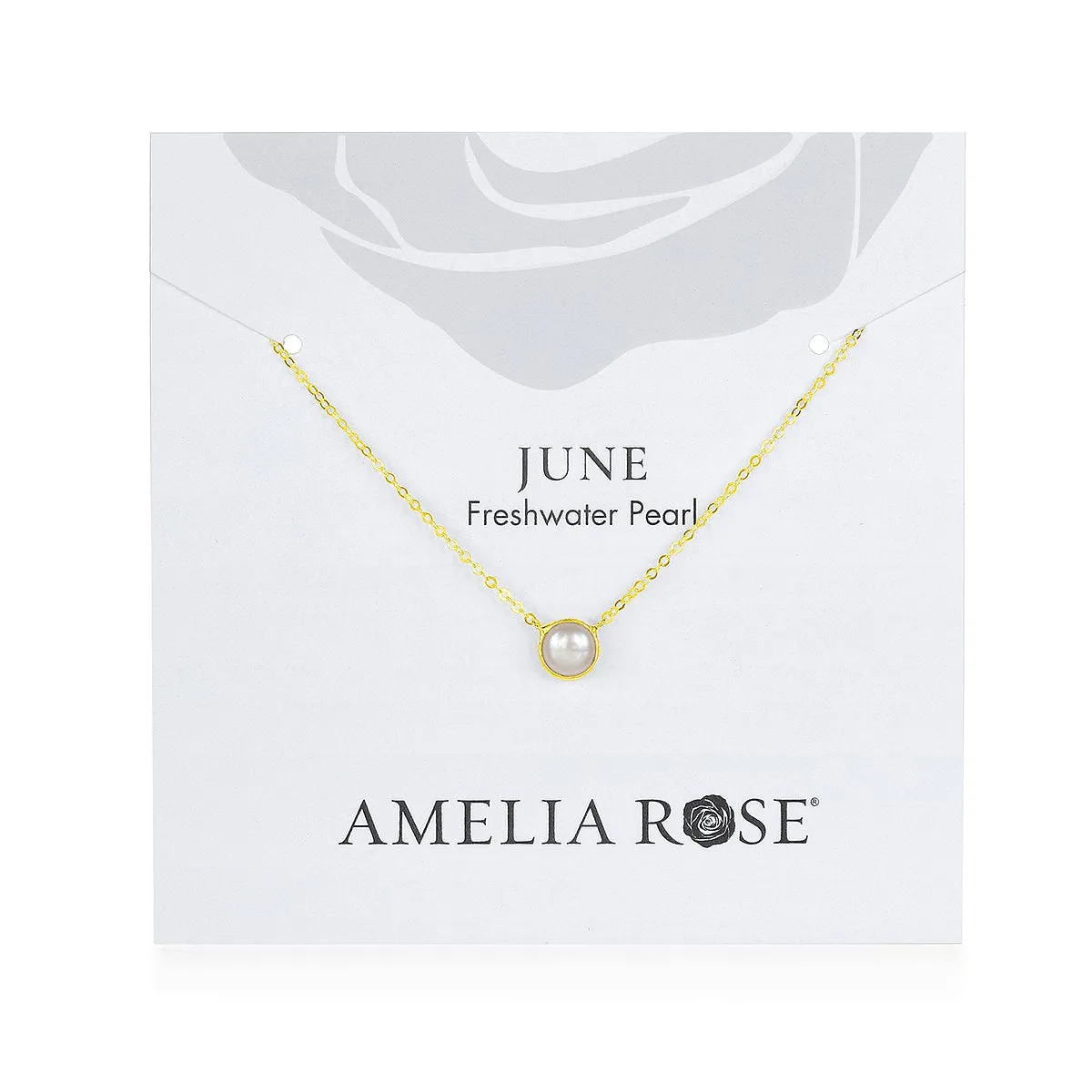 Birthstone Solitaire Necklace-June Freshwater Pearl