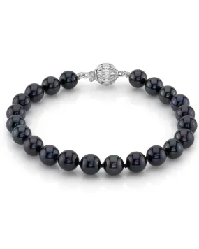 Black Japanese Akoya Pearl Bracelet, 6.5-7.0mm