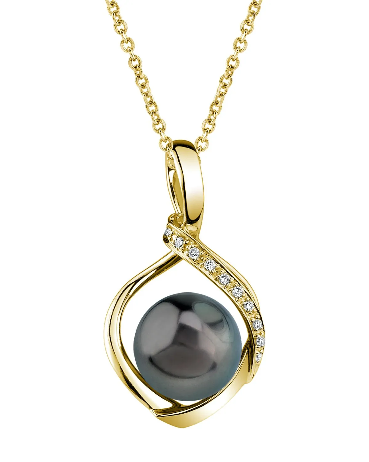 Black Tahitian Pearl & Diamond Alexis Pendant