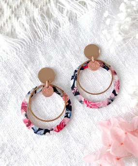 Botanical Harmony Floral Round Ring Drops