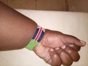 Brazilian british beaded handmade flag bracelet from Kenya with free shipping