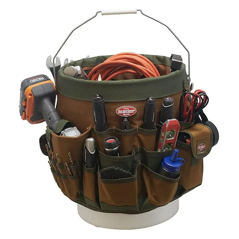 BucketBoss 10056 Bucket Boss 5 Gallon Bucket Canvas Tool Holder and Organizer with 56 Pockets for Bucket