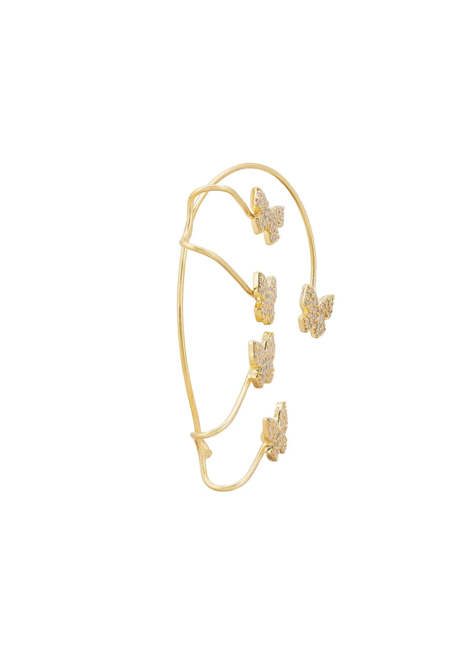 Butterflies Non-Pierced Ear Climber Right Gold