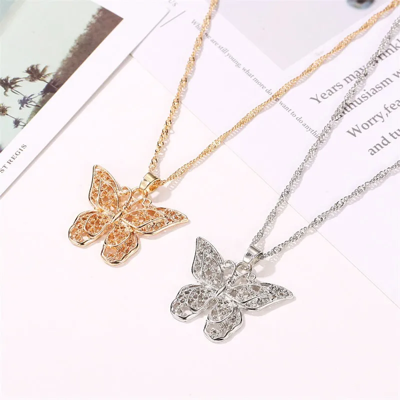 Butterfly Statement Necklaces Pendants