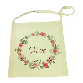 Calico Tote Bag - Flower Wreath