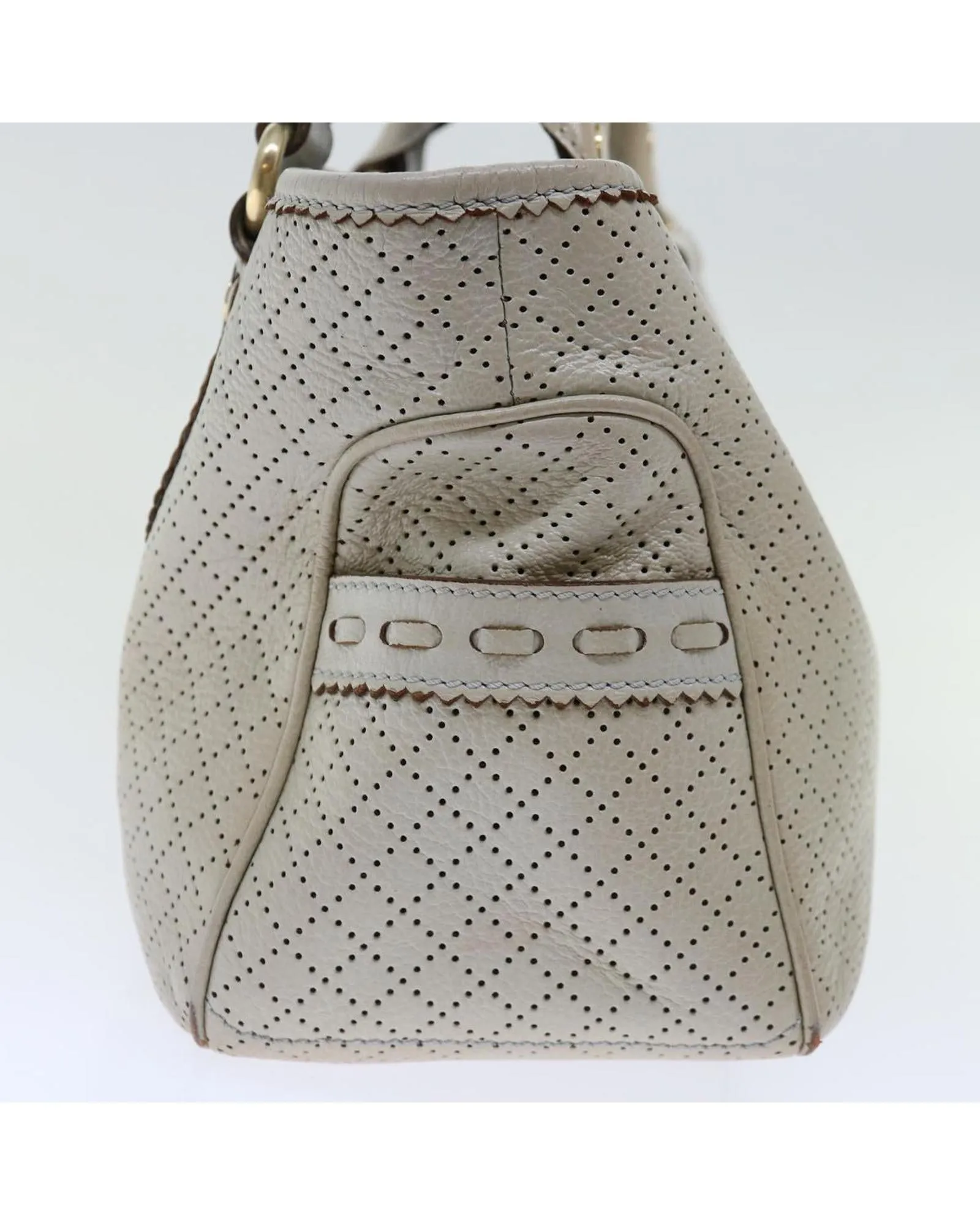 CELINE Cabas Phantom Perforated Leather Tote Bag Beige