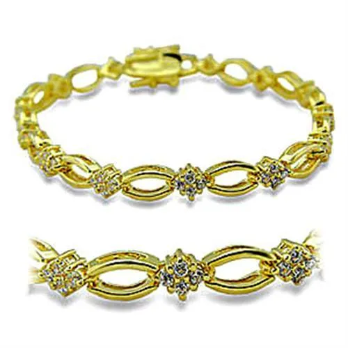 CJ416006 Wholesale Women's Brass Gold AAA Grade CZ Clear Bracelet