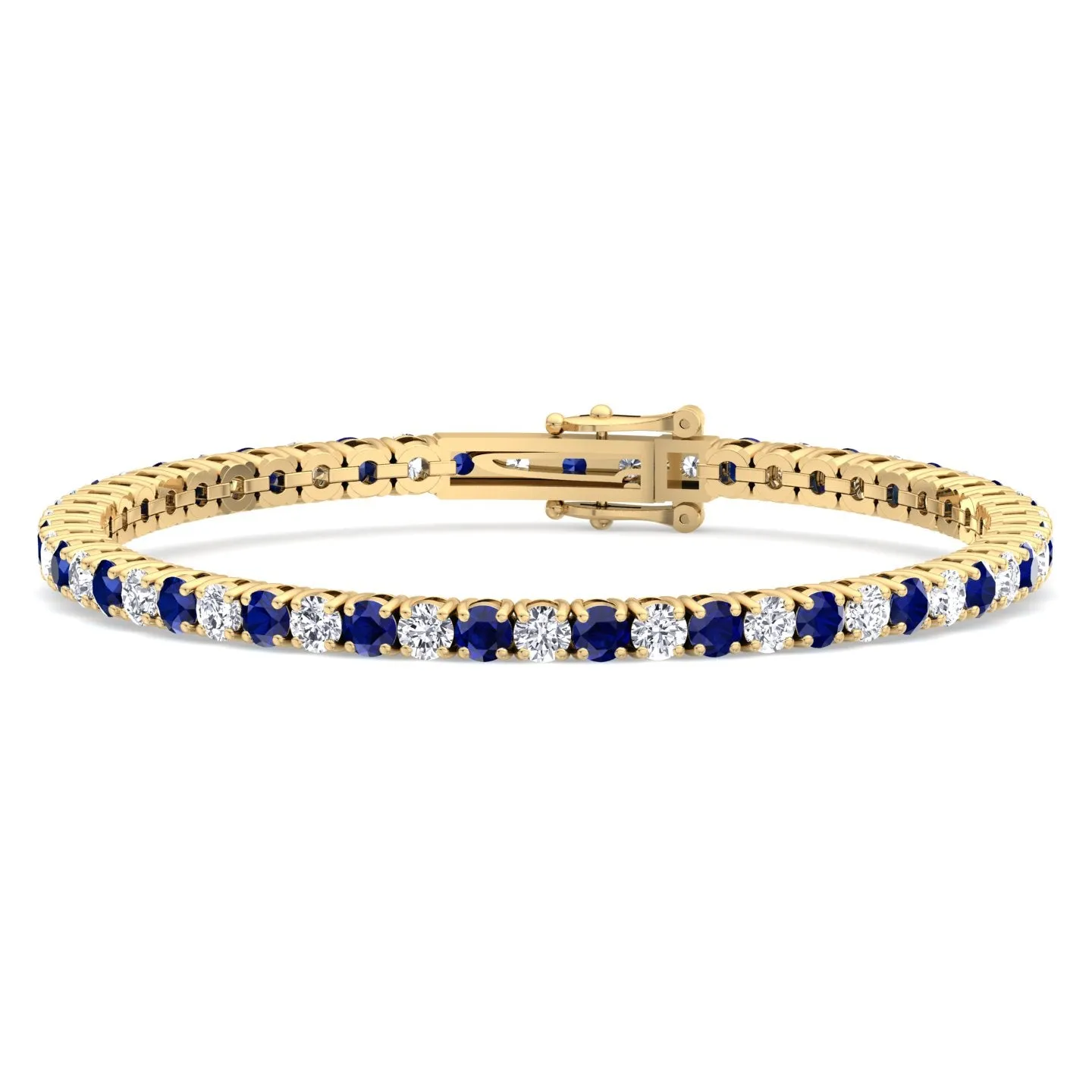 Claire - Natural Diamond & Sapphire Tennis Bracelet