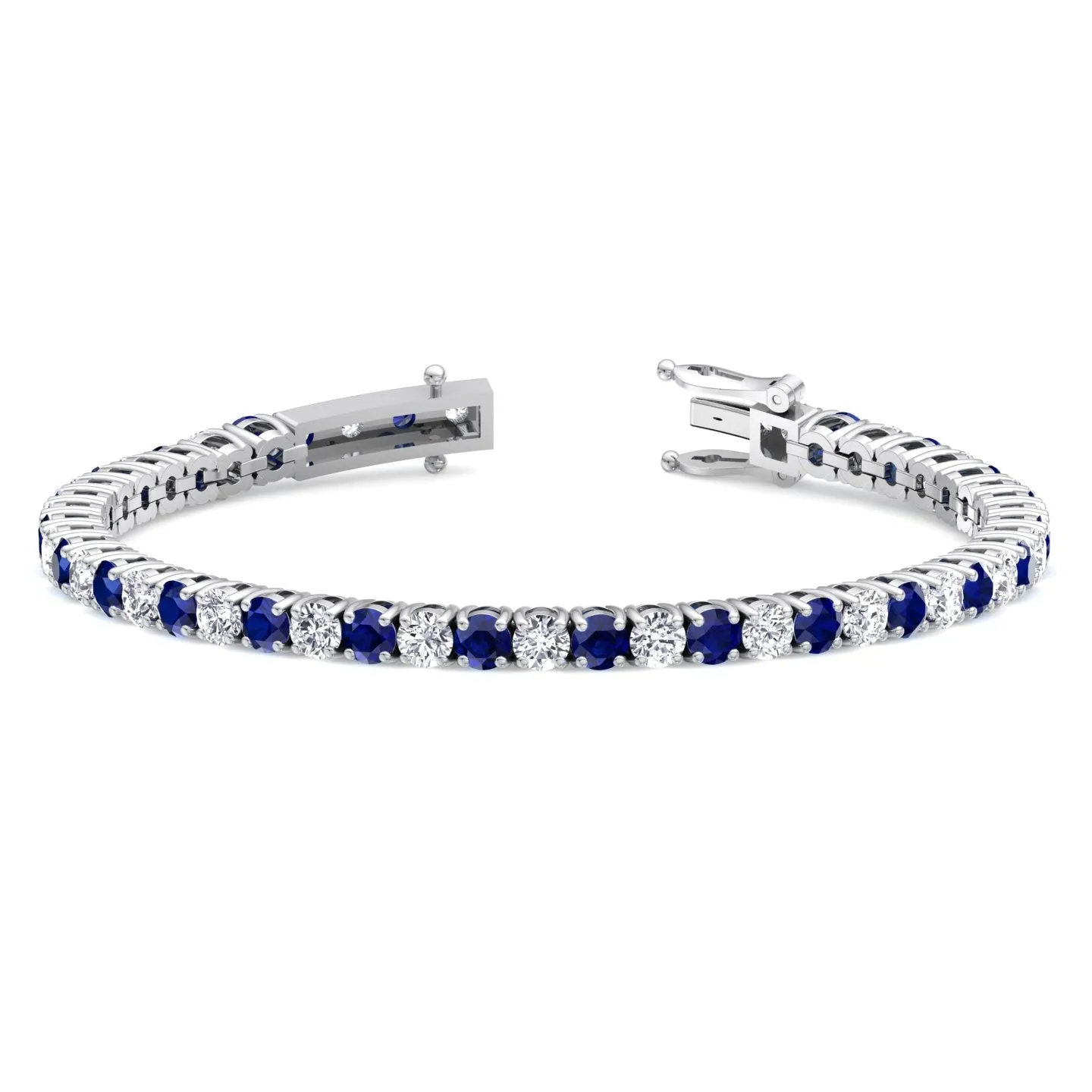 Claire - Natural Diamond & Sapphire Tennis Bracelet