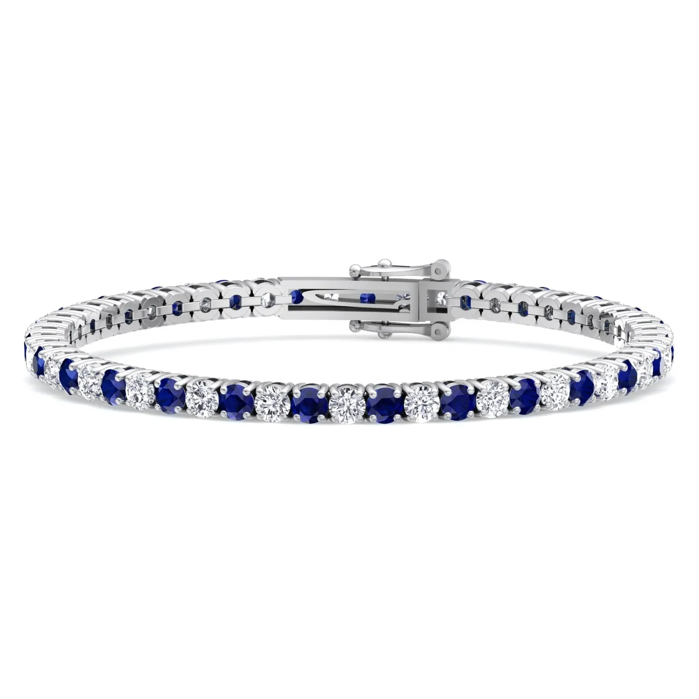 Claire - Natural Diamond & Sapphire Tennis Bracelet