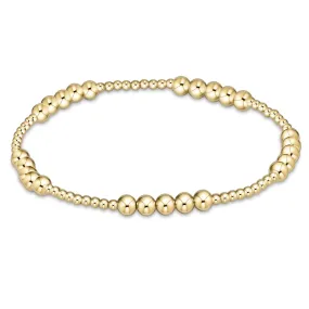 Classic Blissful Pattern 2mm Bead Bracelet - 4mm Gold