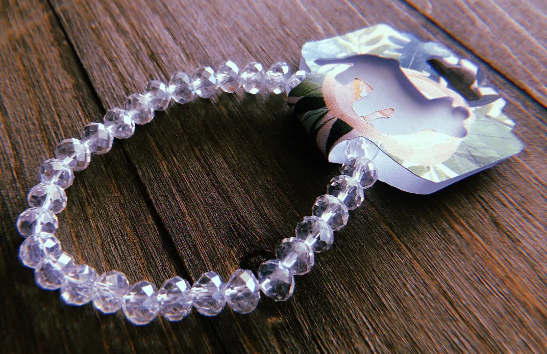 Clear Adjustable Beaded Bracelet