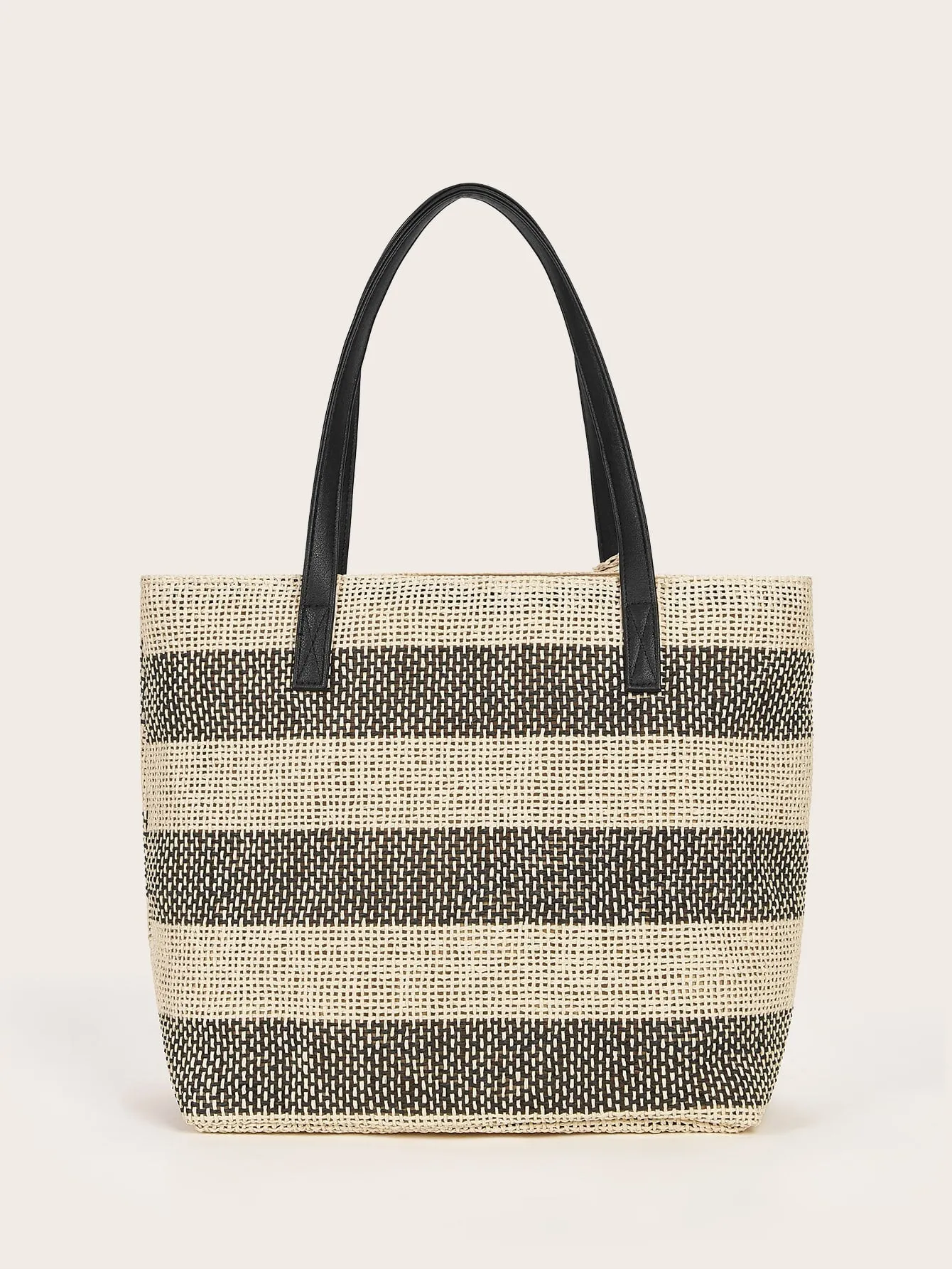 Color Block Tote Bag With Purse