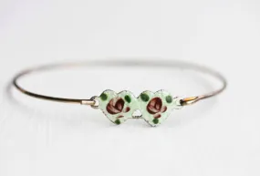 Double Heart Bracelet - Green and Pink