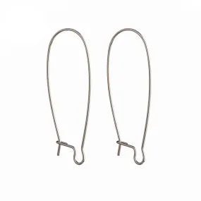 Ear Wires with Kidney Shape in Sterling Silver 14x31.9mm 23 Gauge