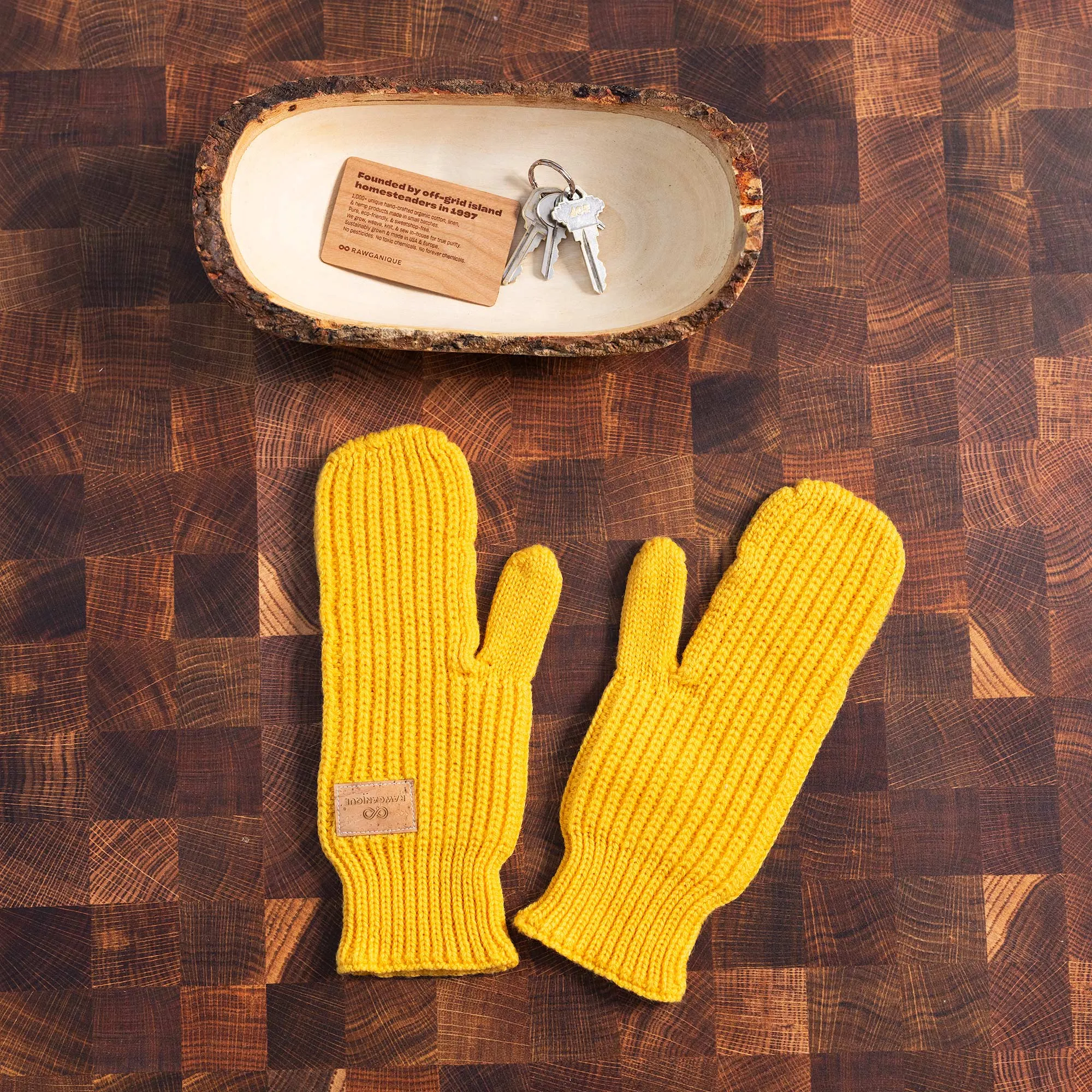 FJORD Elastic-free 100% Organic Merino Wool Mittens (No Plastic, No Polyester, No Polyamide, No Synthetics) (100% Biodegradable)