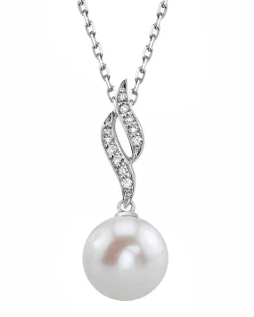 Freshwater Pearl & Diamond Flame Pendant