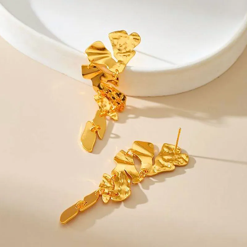 Gold Mishape Statement Earrings