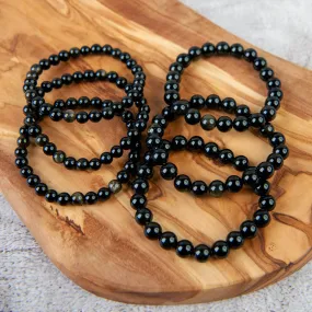 Gold Obsidian Beaded Bracelet