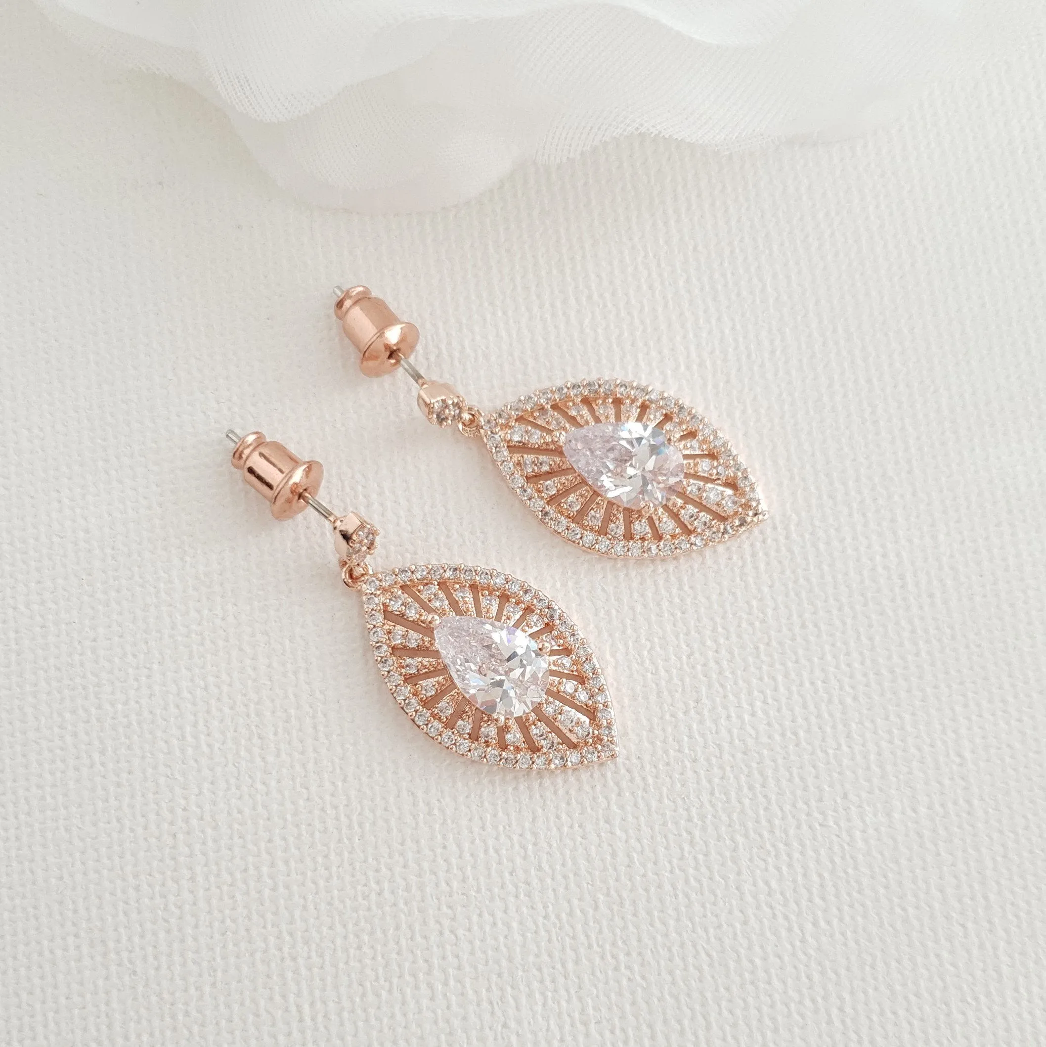 Gold Short Drop Earrings-Zoey